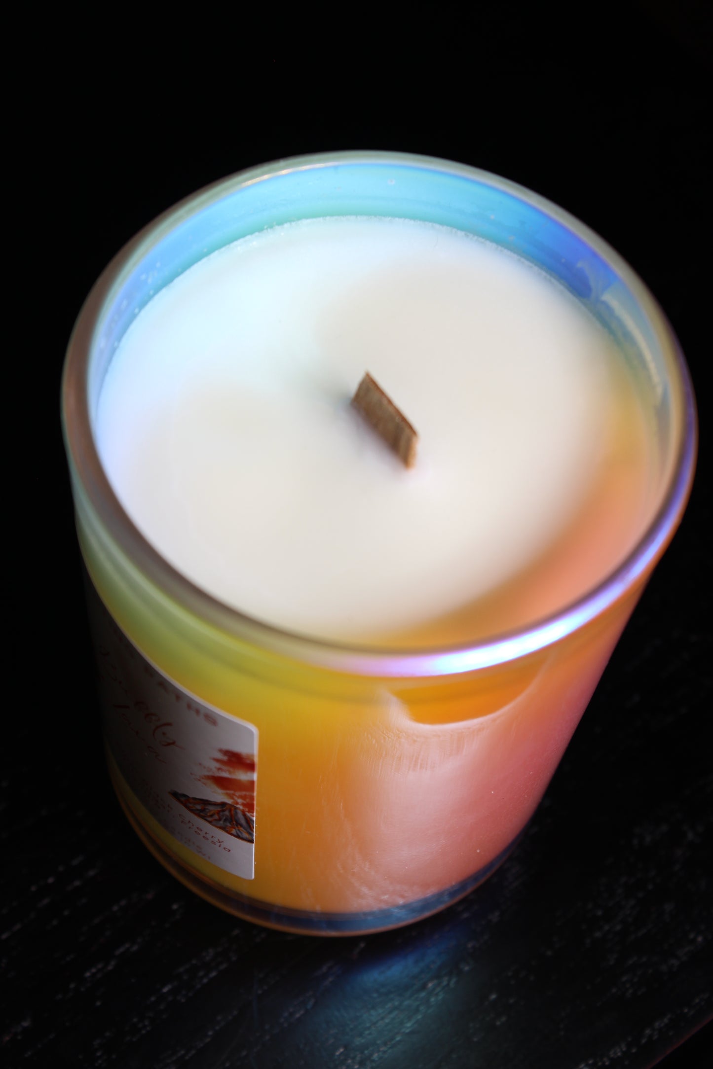 Iridescent / Rainbow jar candle ~ 9.5 oz. - with silver lid