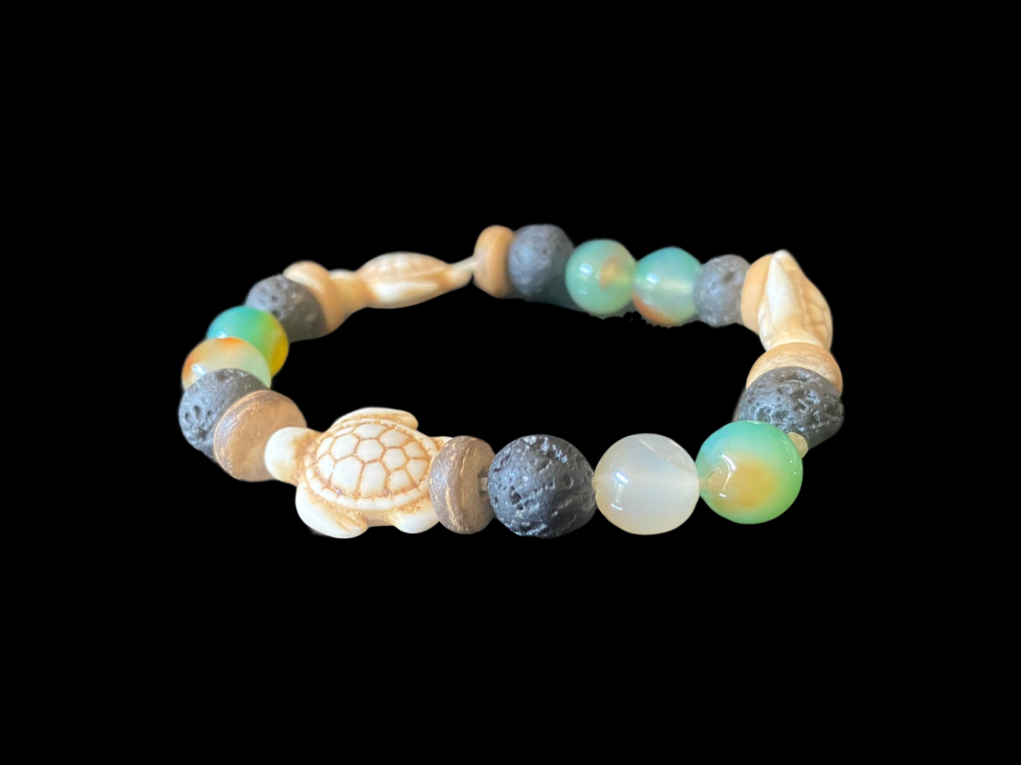 Lava Bead Bracelet - Sea Turtles Serenity