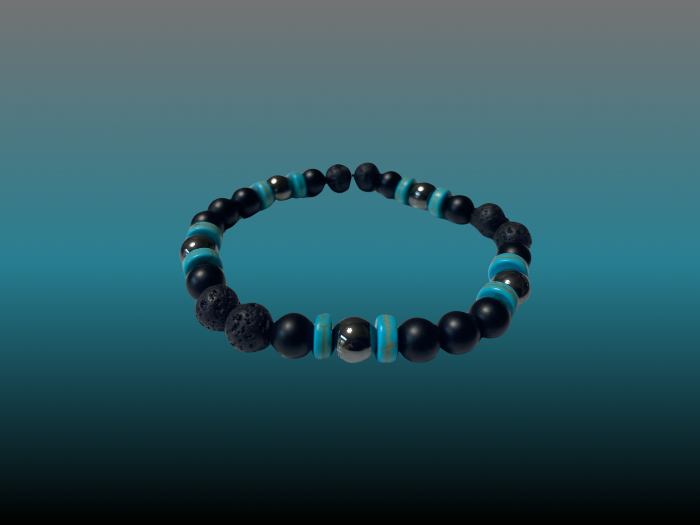 Lava Bead Bracelet - Onyx Turk