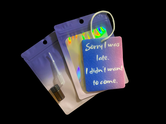 Sorry I was late, I didn't want to come (pink / purple)