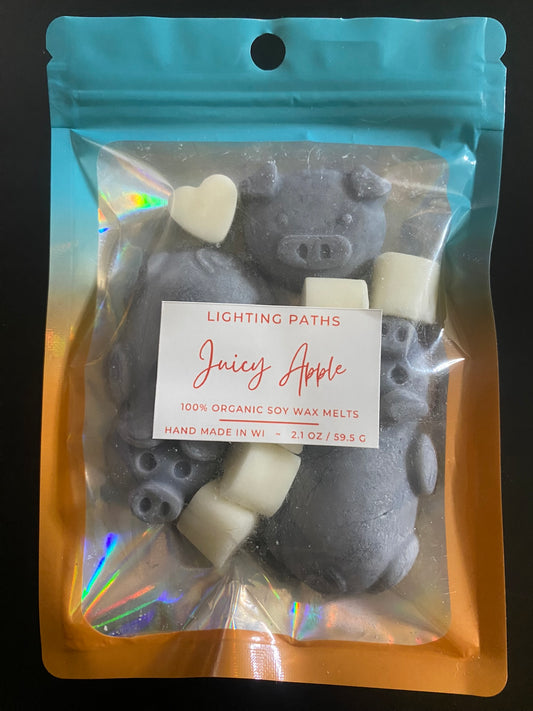 Juicy Apple - Big & Little Pigs (gray) & white hearts