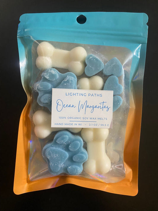 Ocean Margaritas - Dog paws (blue), Bones & blue hearts