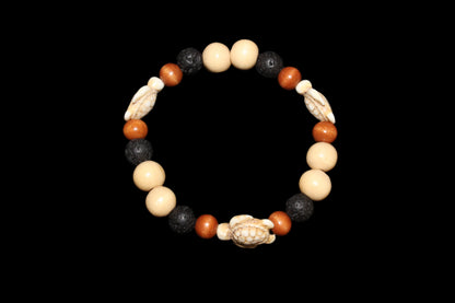 Lava Bead Bracelet - Earthy Sea Turtles