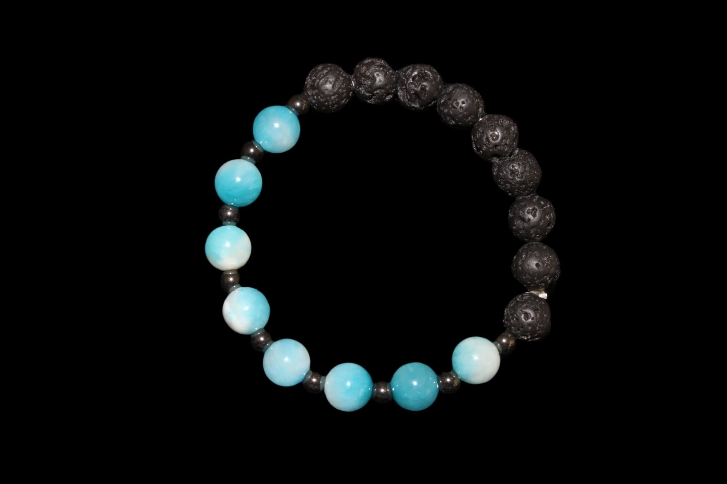 Lava Bead Bracelet - Ocean Jade