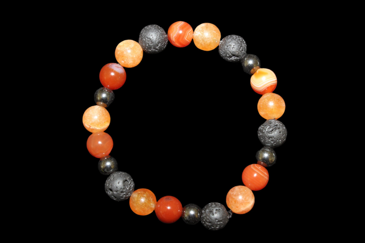 Lava Bead Bracelet - Red Carnelian Sunstone