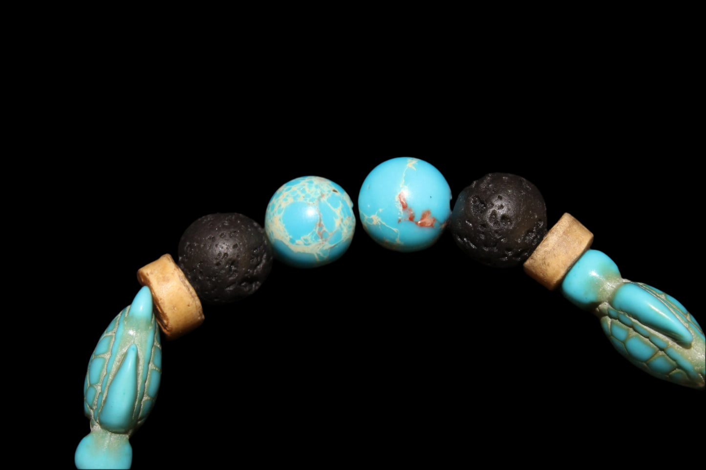 Lava Bead Bracelet - Turquoise Sea Turtles