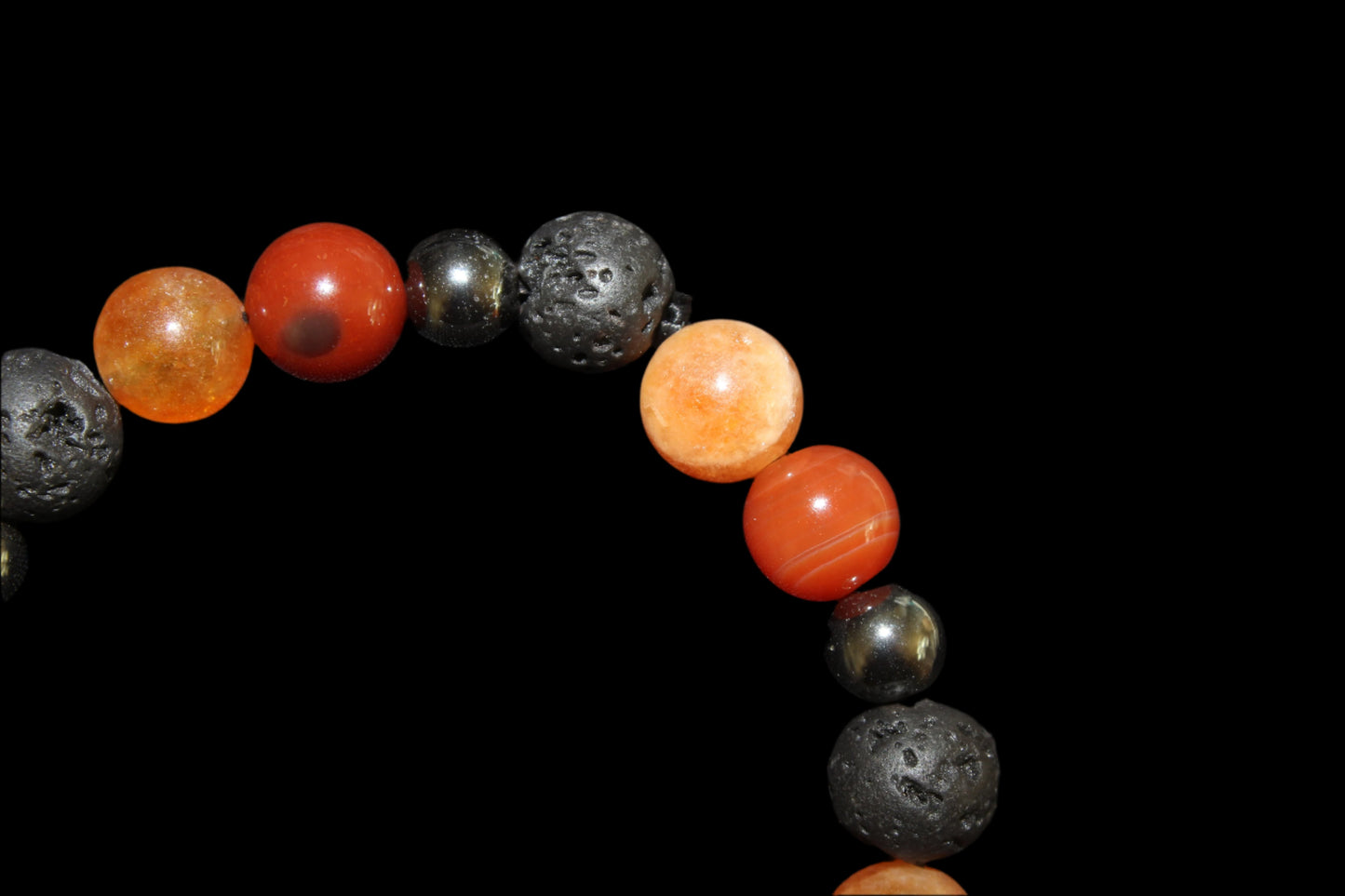 Lava Bead Bracelet - Red Carnelian Sunstone
