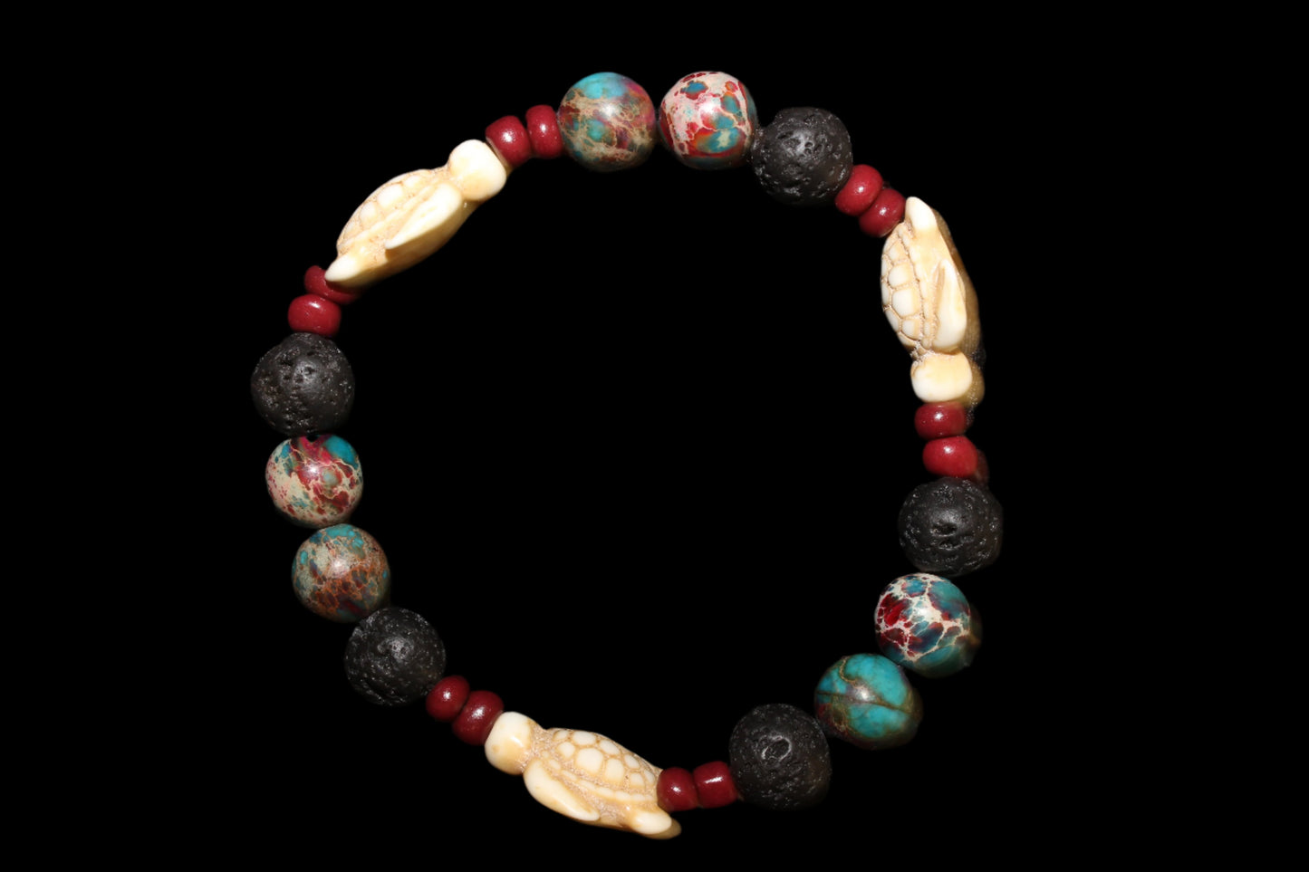 Lava Bead Bracelet - Turtles of the Red Seas