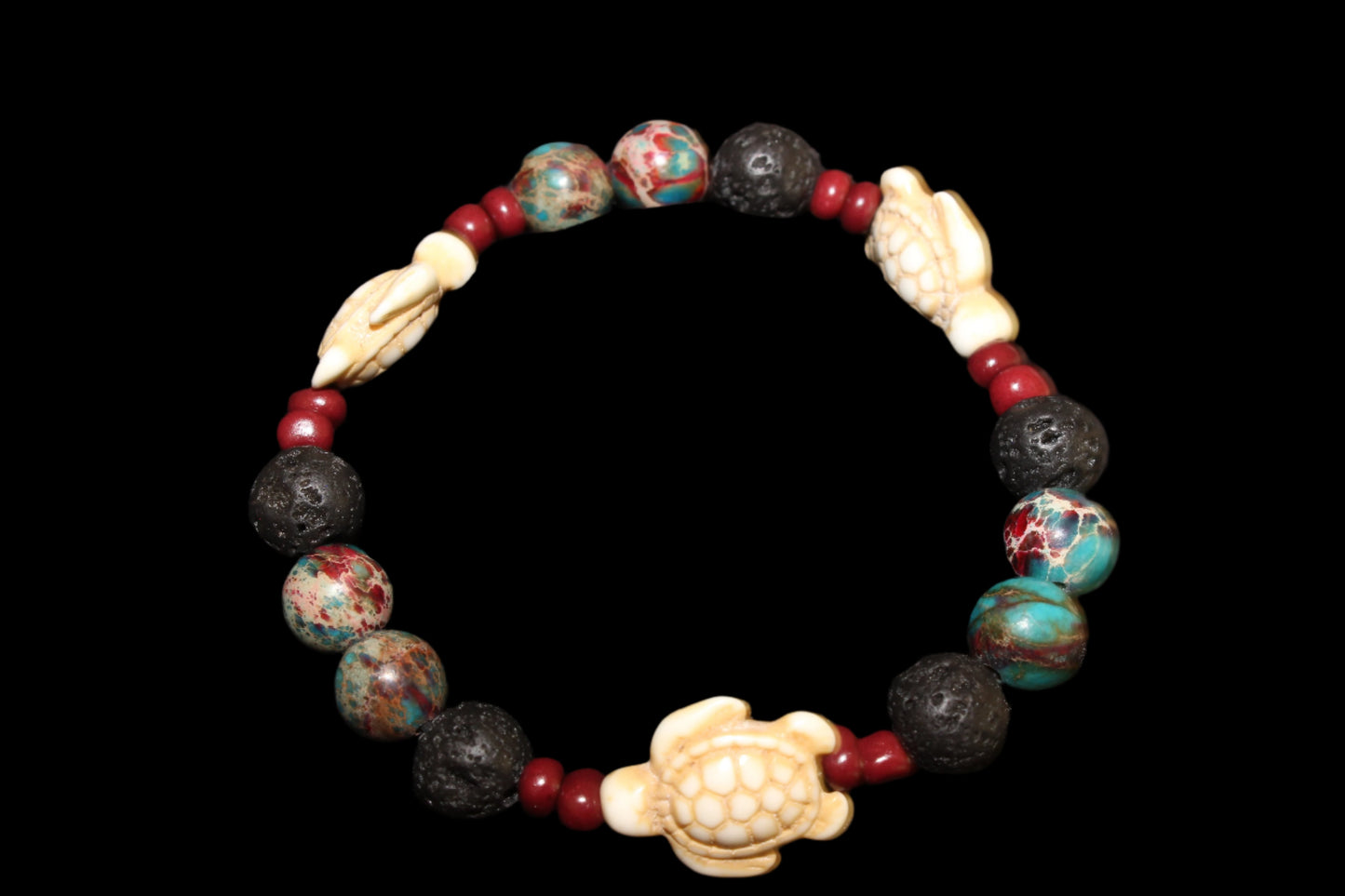 Lava Bead Bracelet - Turtles of the Red Seas