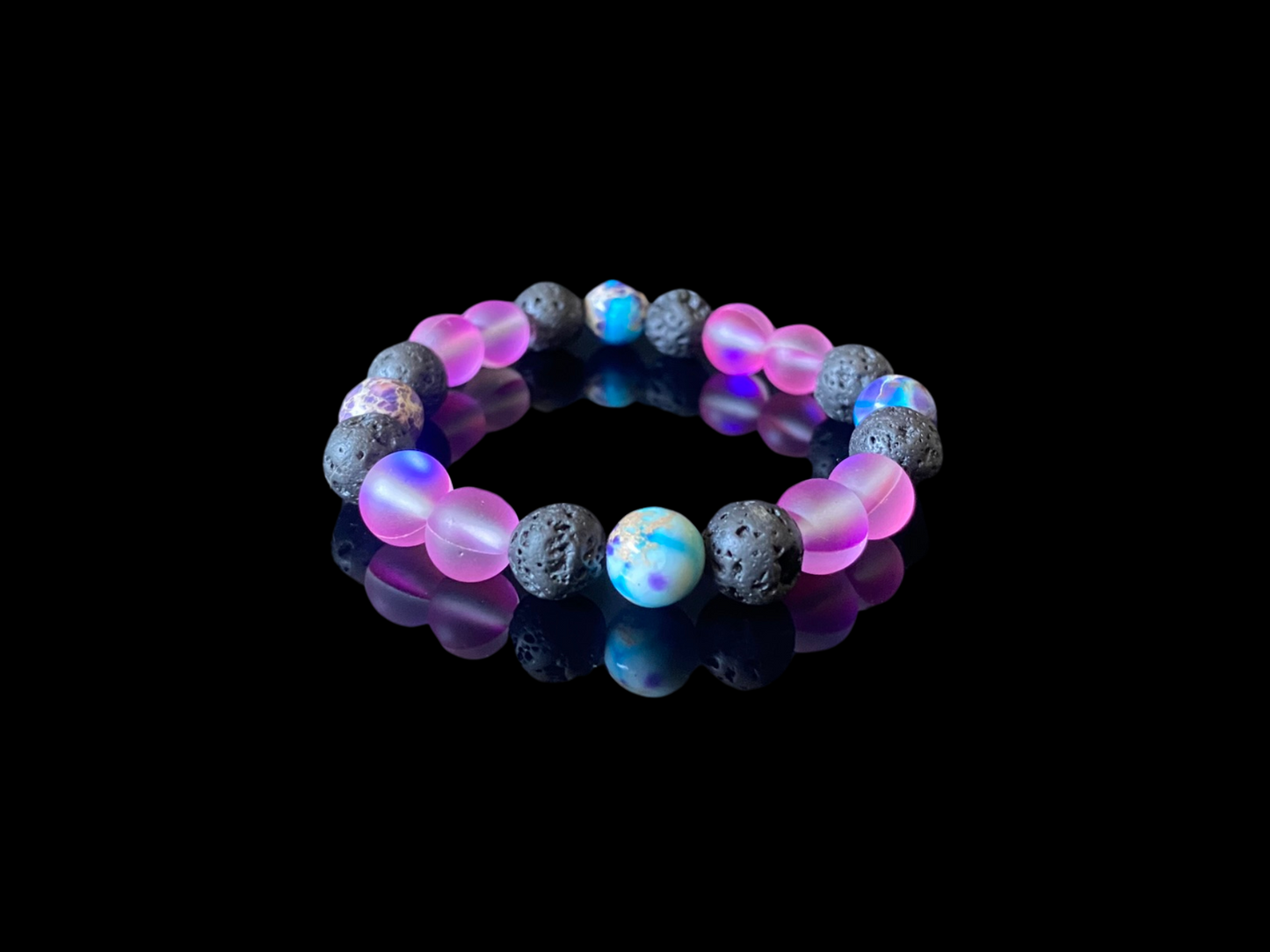 Lava Bead Bracelet - Orchid Tide