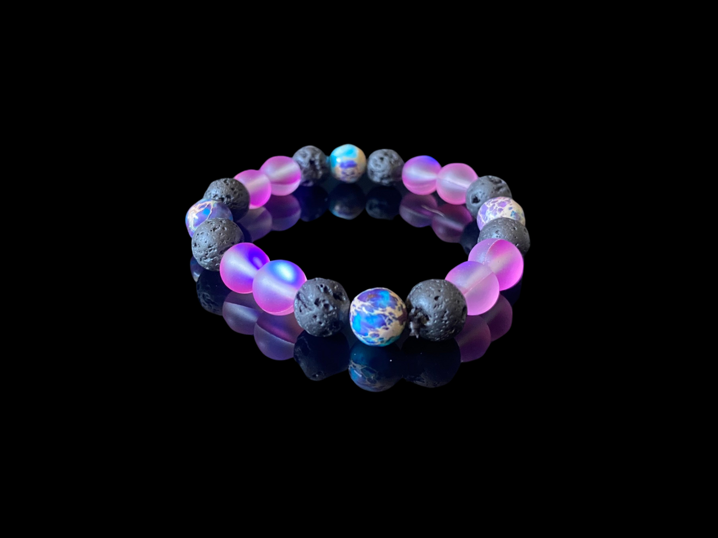 Lava Bead Bracelet - Orchid Tide