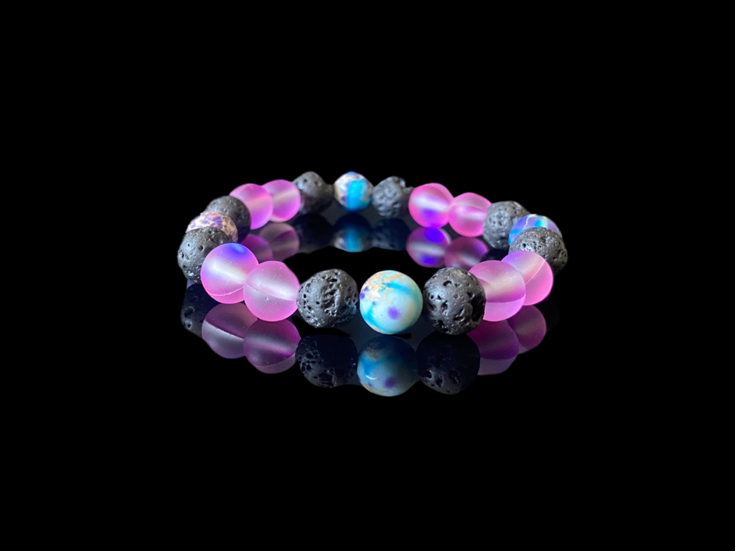 Lava Bead Bracelet - Orchid Tide