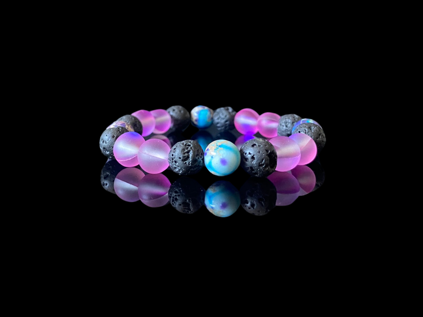 Lava Bead Bracelet - Orchid Tide