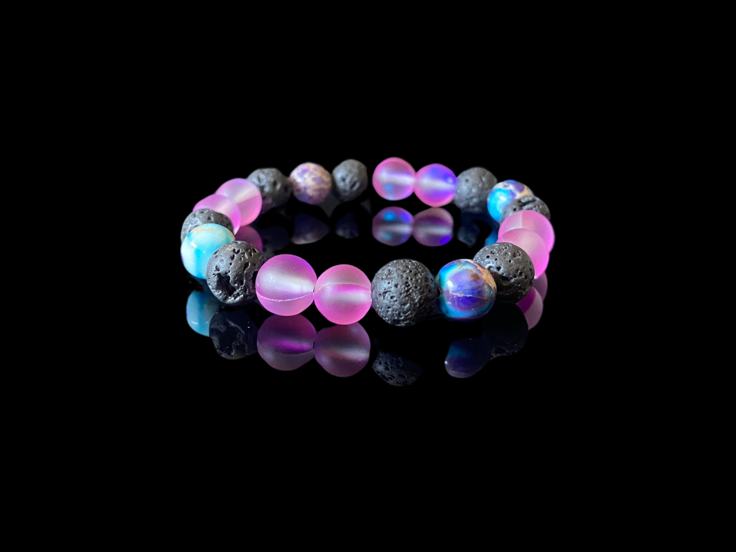 Lava Bead Bracelet - Orchid Tide