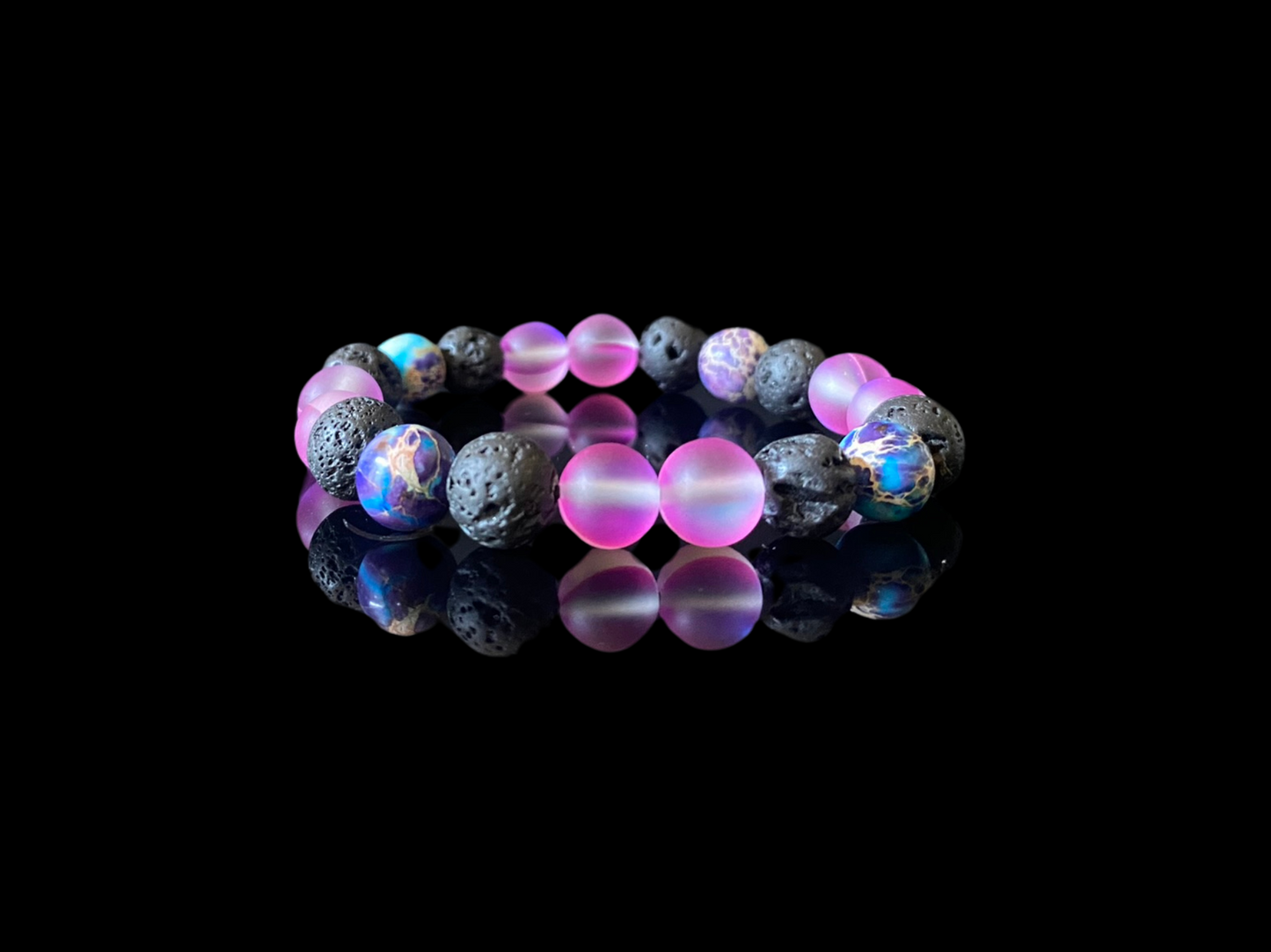 Lava Bead Bracelet - Orchid Tide
