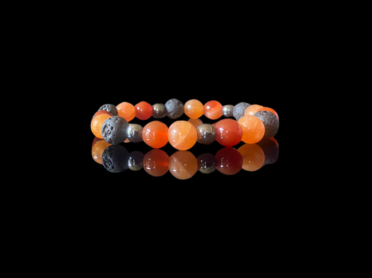 Lava Bead Bracelet - Red Carnelian Sunstone