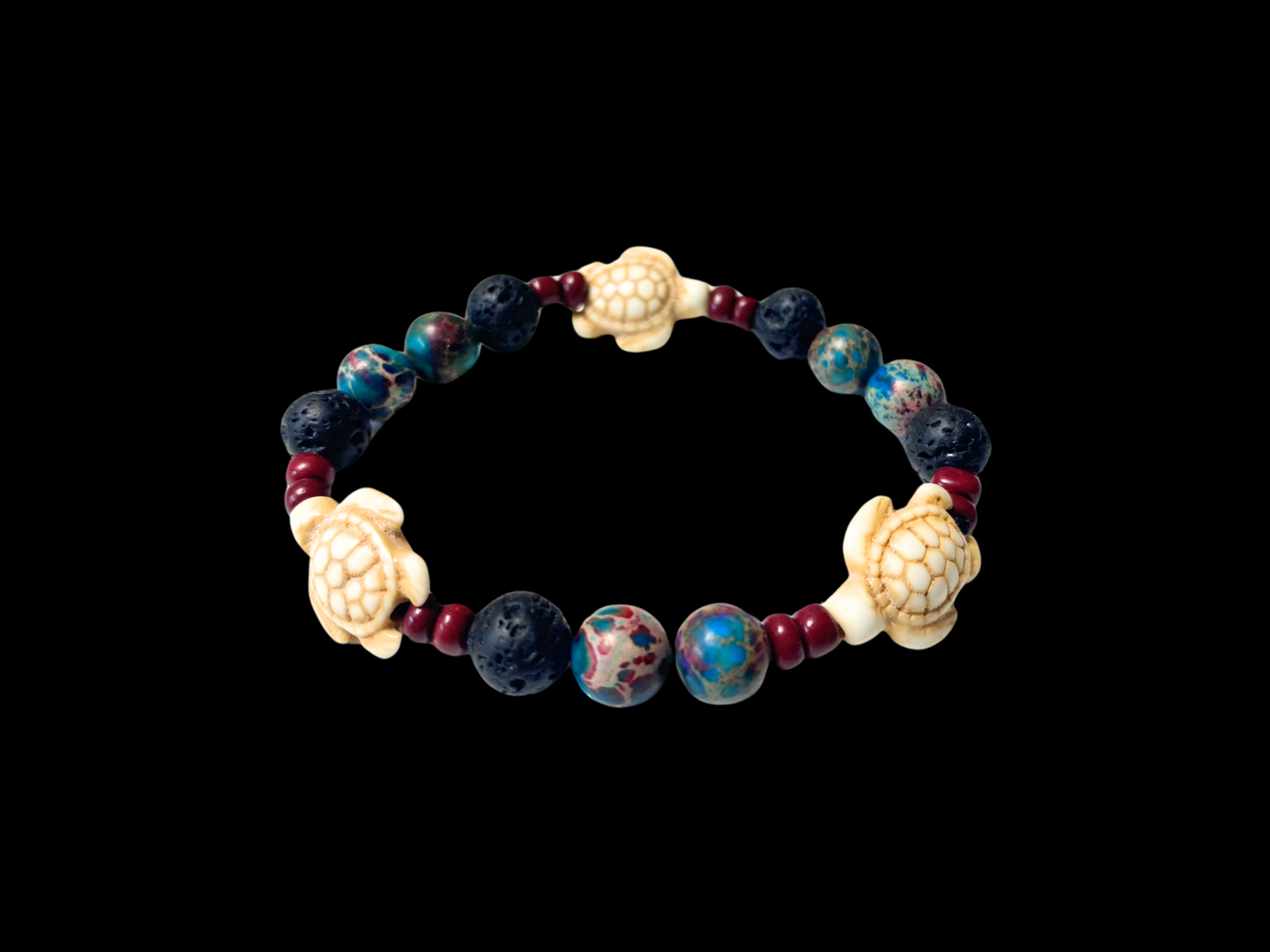 Lava Bead Bracelet - Turtles of the Red Seas