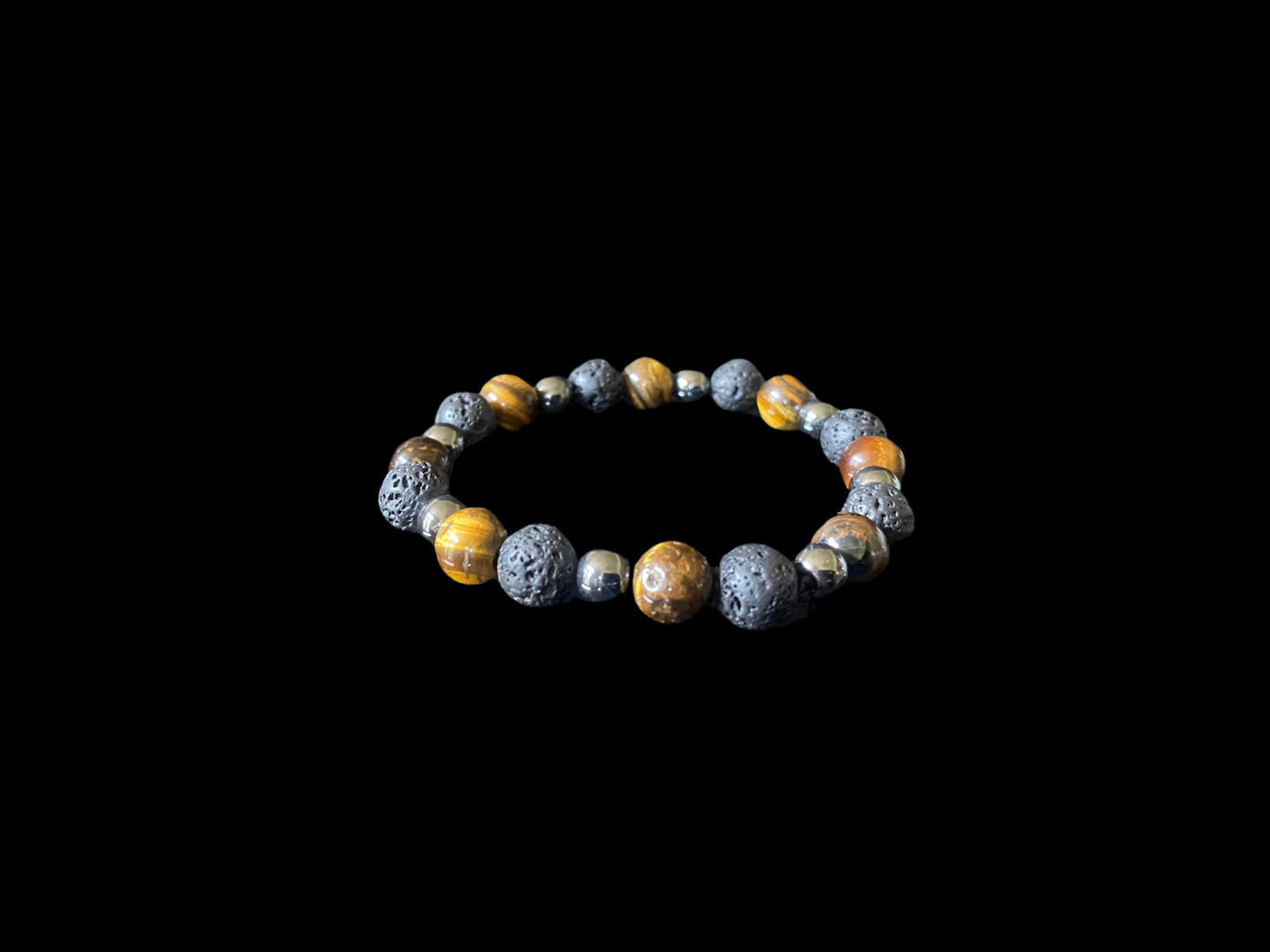 Lava Bead Bracelet - Tiger Tail