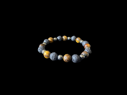 Lava Bead Bracelet - Tiger Tail