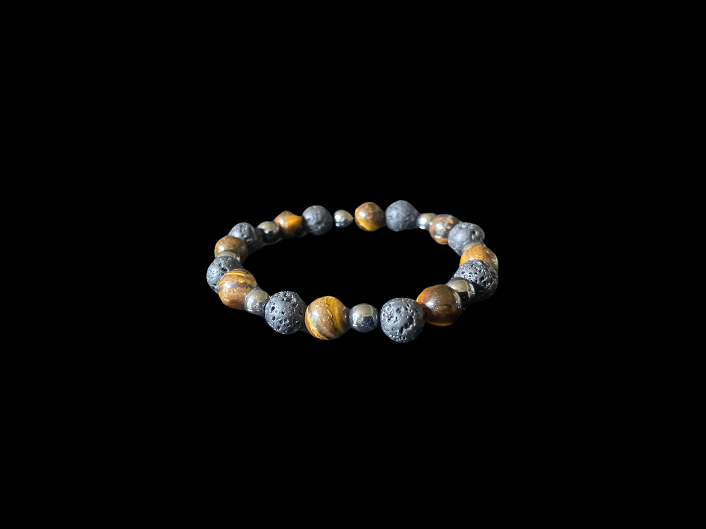 Lava Bead Bracelet - Tiger Tail