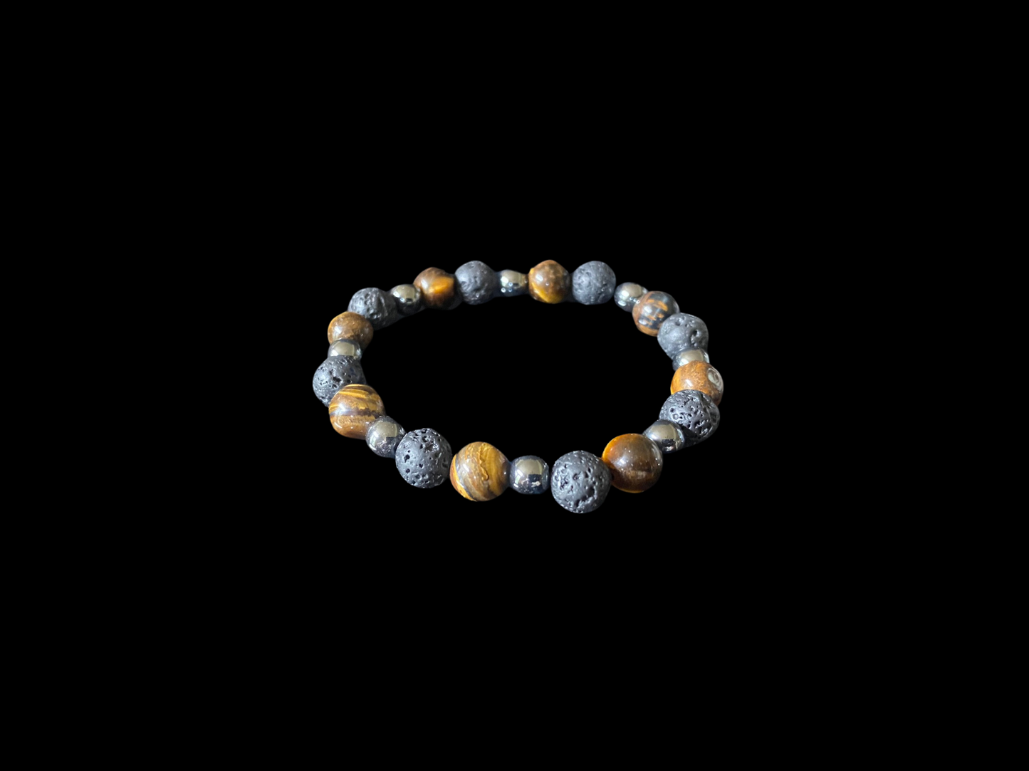 Lava Bead Bracelet - Tiger Tail