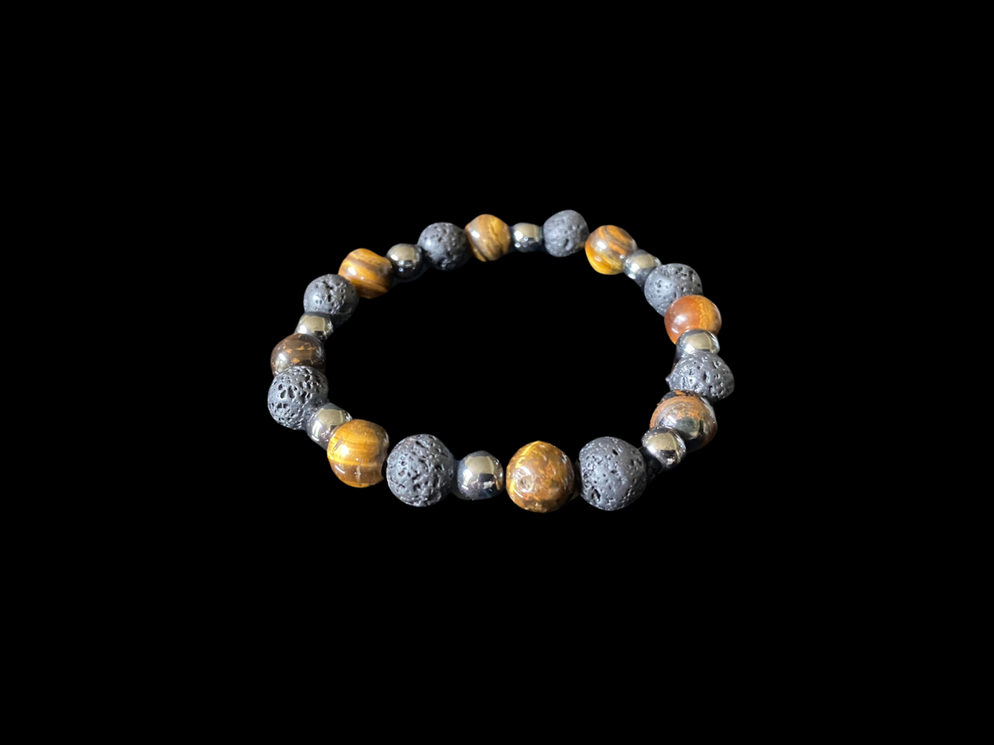 Lava Bead Bracelet - Tiger Tail