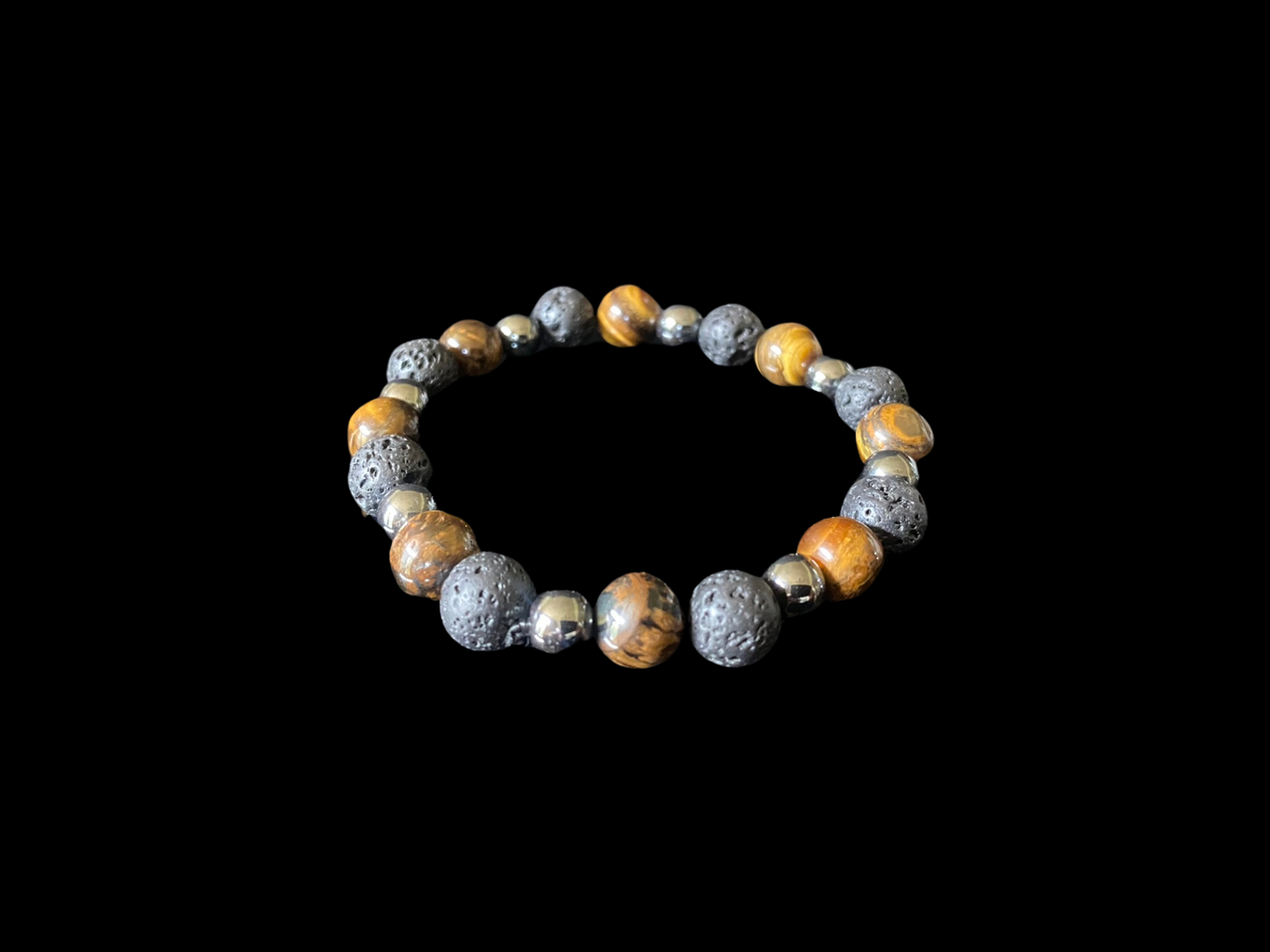 Lava Bead Bracelet - Tiger Tail