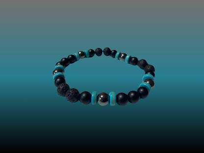 Lava Bead Bracelet - Onyx Turk